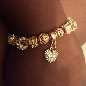 Gold plated charm bracelet